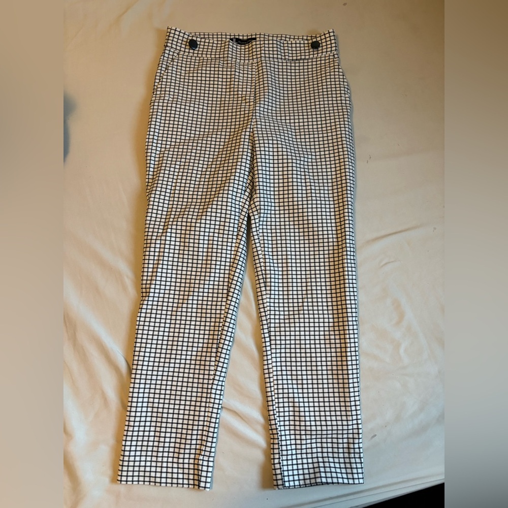Black and White Grid Chinos pants